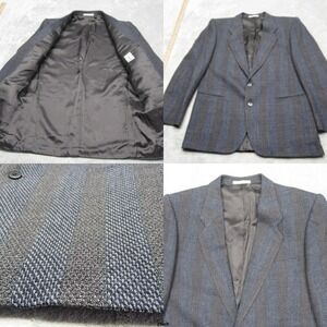 Saint Laurent Men's Blue and Black Striped Sport Coat Blazer